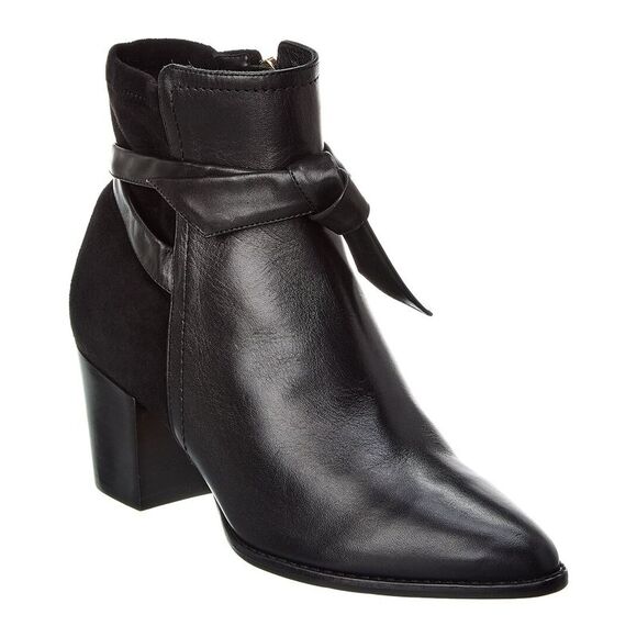 Alexandre Birman Clarita 60 Leather & Suede Bootie, Black